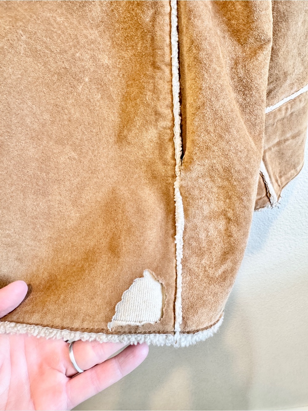 St. John’s Bay Vintage Washable Suede Jacket Petite XL Sherpa Western Ranch H99 - Picture 6 of 11